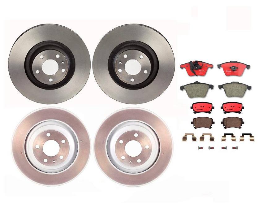 Audi Brake Kit - Pads and Rotors Front and Rear (347mm/330mm) (Ceramic) 8E0698451P - Brembo 1598546KIT